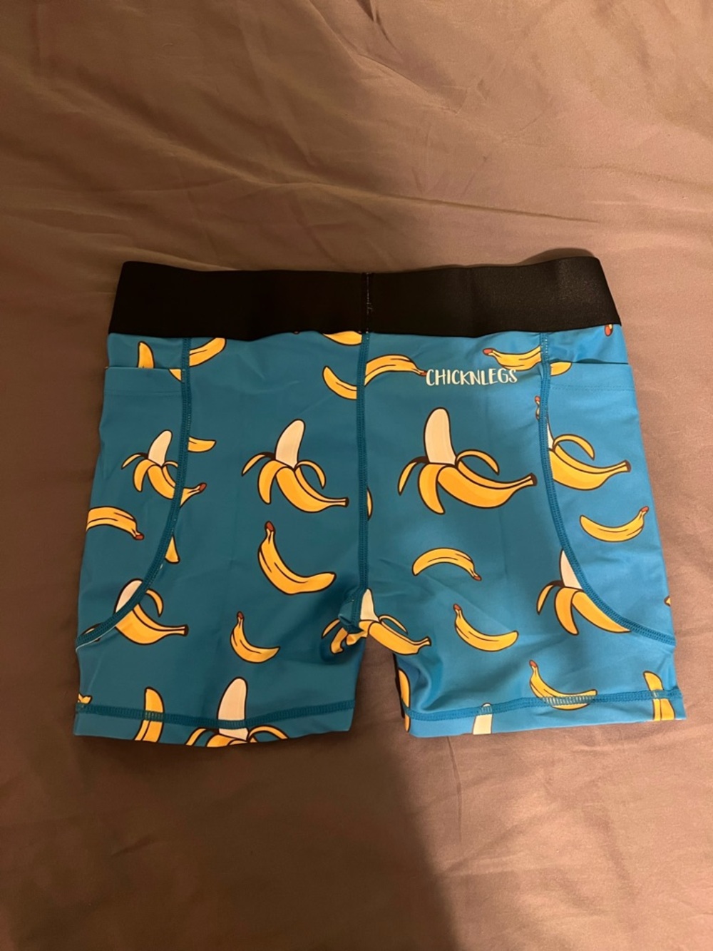 ChicknLegs Women's Blue Banana 3” Compression Shorts - Picture 3 of 4